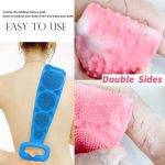 Silicone Body Back Scrubber - Pink Double Side Bathing Brush for Skin Deep Cleaning Massage | Dead Skin Removal Exfoliating Belt for Shower| Back Body Scruber - Image 3
