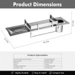 4 in 1 Stainless Steel Bathroom Shelf Multipurpose Home Accessories Organizer Set Corner Wall Mount Rack with Mirror Finish Holder for Towel Soap & Toothbrush (Pack of 1, Silver) - Image 4