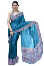 Women’s Chiffon Floral Printed Saree with Blouse Piece