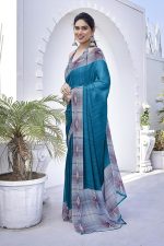 Women’s Chiffon Floral Printed Saree with Blouse Piece - Image 3