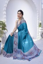 Women’s Chiffon Floral Printed Saree with Blouse Piece - Image 4