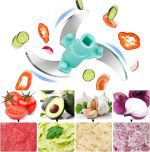 Handy Mini Plastic Vegetable Chopper Cutter, Onion Chopper Vegetables for Kitchen Accessories with 3 Blades - Image 2