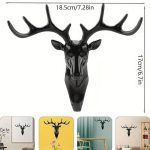 Exquisitely Crafted Deer Head Hanging Hook Self Adhesive Wall Door Hook Hanger for Bags, Keys, and More Rustic Wildlife-Inspired Decorative Holder with Easy Stick-On Design (Black) - Image 2