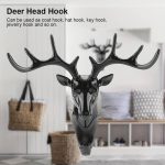 Exquisitely Crafted Deer Head Hanging Hook Self Adhesive Wall Door Hook Hanger for Bags, Keys, and More Rustic Wildlife-Inspired Decorative Holder with Easy Stick-On Design (Black) - Image 5