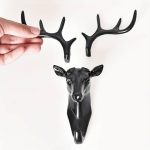 Exquisitely Crafted Deer Head Hanging Hook Self Adhesive Wall Door Hook Hanger for Bags, Keys, and More Rustic Wildlife-Inspired Decorative Holder with Easy Stick-On Design (Black) - Image 4