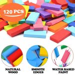 120PC Dominoes Blocks Set Multicolor Wooden Toy Building Indoor Game Toy - Image 6