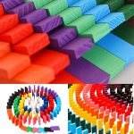120PC Dominoes Blocks Set Multicolor Wooden Toy Building Indoor Game Toy - Image 4