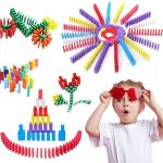 120PC Dominoes Blocks Set Multicolor Wooden Toy Building Indoor Game Toy - Image 3