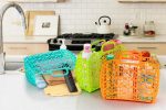 Plastic Foldable Basket Bag || Fruit & Vegetable Storage Basket (3 Pcs Set / Multicolor) - Image 2