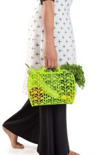 Plastic Foldable Basket Bag || Fruit & Vegetable Storage Basket (3 Pcs Set / Multicolor) - Image 4