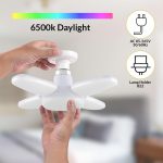 28W Fan Shape LED Bulb - Up to 85% Energy Saving Ceiling Light, Super Bright B22 Lamp for Home, Office, Godown, Factory (Cool White) - Pack of 1 - Image 2