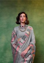 Women’s Kanjivaram Soft Cotton Linen Silk Saree With Unstitched Blouse Piece - Image 4