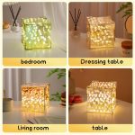 Cube Tulip LED Mirror Lamp – Square Decorative Flower Night Light, 2-in-1 Mirror & Dynamic Artificial Flower Table Lamp for Bedroom, Living Room, Desktop Décor & Gifting - Image 5