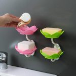 Double Layer Flower Self Draining Soap Dish Holder, Bathroom Shower Soap Holder Dish Storage Plate Tray for Bathroom, Kitchen, Bathtub