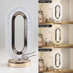 Touch Control Crystal Table Desk Lamp, 3-Way Dimmable Light, USB Rechargeable Crystal Diamond Table Lamp, Exquisite Night Stand Light Lamp Beside Lamp for Bedroom Living Room, Decorative Desk Lamp - Image 2