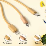 Retractable Charger Charging Cable, Micro USB Cable, 3 in 1, Multi Charging Cable, Compatible with Phone/Type C/Micro Android USB and Other Mobile Devices (1 Pc) - Image 3