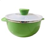 Serving Bowl - Lightweight Stainless Steel with Plastic Microwave-Safe Mixing & Serving Modern Bowl for Kitchen & Dining Table, Salad, Dal, Rice, Desert Serving Reusable Bowl with Lid (2200ml)