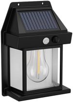 Solar Wall Lights Outdoor, Wireless Auto Chargeable Porch Lights Fixture, Solar Wall Lamp with 3 Modes & Motion Sensor, Waterproof Exterior Lighting with Clear Panel for Front Door - Image 2