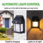 Solar Wall Lights Outdoor, Wireless Auto Chargeable Porch Lights Fixture, Solar Wall Lamp with 3 Modes & Motion Sensor, Waterproof Exterior Lighting with Clear Panel for Front Door - Image 6
