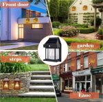 Solar Wall Lights Outdoor, Wireless Auto Chargeable Porch Lights Fixture, Solar Wall Lamp with 3 Modes & Motion Sensor, Waterproof Exterior Lighting with Clear Panel for Front Door - Image 4