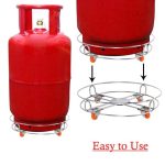 Stainless Steel Gas Cylinder Trolley with Wheels LPG Cylinder Roller Stand Movable Trolley - Image 5