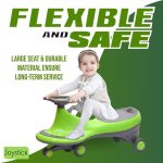 Premium Kids Swing Car with Light & Music for 3 to 5 Years Kids, Magic Twister Ride, Toy Car with Scratch Free PU Wheels, Push Ride on Baby Car, 100 Kgs Weight Capacity, Boy, Girl (Green) - Image 2