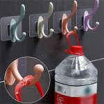 Self Adhesive Wall Hooks, PVC Waterproof Heavy Duty Sticky Plastic Hooks | Hanging Capacity 10 KG Max | Multipurpose No Drilling Home Storage Hook (Pack of 4) - Image 5