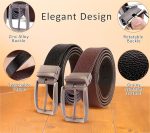Reversible Men’s Belt | Formal & Casual Synthetic Leather | Rotating Buckle | Adjustable Cut-to-Fit | Dress, Office, Jeans Belt - Image 6