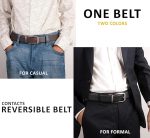 Reversible Men’s Belt | Formal & Casual Synthetic Leather | Rotating Buckle | Adjustable Cut-to-Fit | Dress, Office, Jeans Belt - Image 5