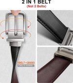 Reversible Men’s Belt | Formal & Casual Synthetic Leather | Rotating Buckle | Adjustable Cut-to-Fit | Dress, Office, Jeans Belt - Image 3