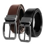 Reversible Men’s Belt | Formal & Casual Synthetic Leather | Rotating Buckle | Adjustable Cut-to-Fit | Dress, Office, Jeans Belt (Copy)