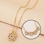 Jewellery Multi Wearing Heart Necklace 4 Heart Magnetic Rose Gold Necklace Pendant Heart Toggle Necklace Diamond Women/Girls Accessories - Image 5