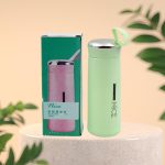 Outdoor sport water bottle 400ml leak proof BPA-free for travel cold and hot water glass water bottle with daily water intake for gym and children, Nice Bottle (1 pc) - Image 4