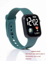 6 Colours Luminous LED Display Fashionable Children Kids Digital Watches Waterproof Sports Square Electronic Led Watch for Kids Boy Baby Girls Digital Watch for Kids - Green - Image 2