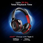 Rockerz 425 Bluetooth Wireless Over Ear Headphones with Mic Signature Sound, Beast Mode for Gaming, Enx Tech, ASAP Charge, 25H Playtime, Bluetooth V5.2 (Active Black) - Image 2