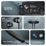 Rockerz 110/Rockerz 109 Wireless in Ear Neckband with Up to 60 hrs Playtime, Dual Device Pairing, ENx Tech, ASAP Charging, BTv5.3,IPX5,Type-C Interface & Magnetic Power Buds(Active Black) - Image 3