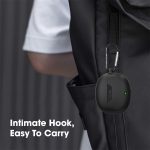 Earphone Case Cover for Boat Airdopes 300 Premium TWS Soft Silicone Skin Case Cover Shock Absorbing Protective Case with Keychain [Front LED Visible] - Black - Image 5