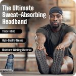 Polyester Blend Head Band for Man Sports Head Bandana for Men & Women Gym Hair Band for Men Workout, Running Breathable, Non-Slip & Quick Drying Head Bands for Long Hair (Black, GreyMelange, BlackMelange) - Image 3