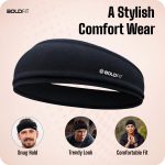 Polyester Blend Head Band for Man Sports Head Bandana for Men & Women Gym Hair Band for Men Workout, Running Breathable, Non-Slip & Quick Drying Head Bands for Long Hair (Black, GreyMelange, BlackMelange) - Image 6