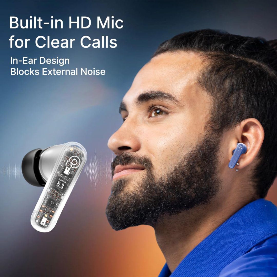 Bassbuds SparkBlue2 Bassbuds Spark in-Ear TWS Earbuds with Stereo Sound, 40Hrs Playtime, Stereo Calls, Bluetooth V5.3 Headphones with Quick Pairing, Touch Control, Voice Assistant, Type C Charging & IPX5 (Blue) - Image 2