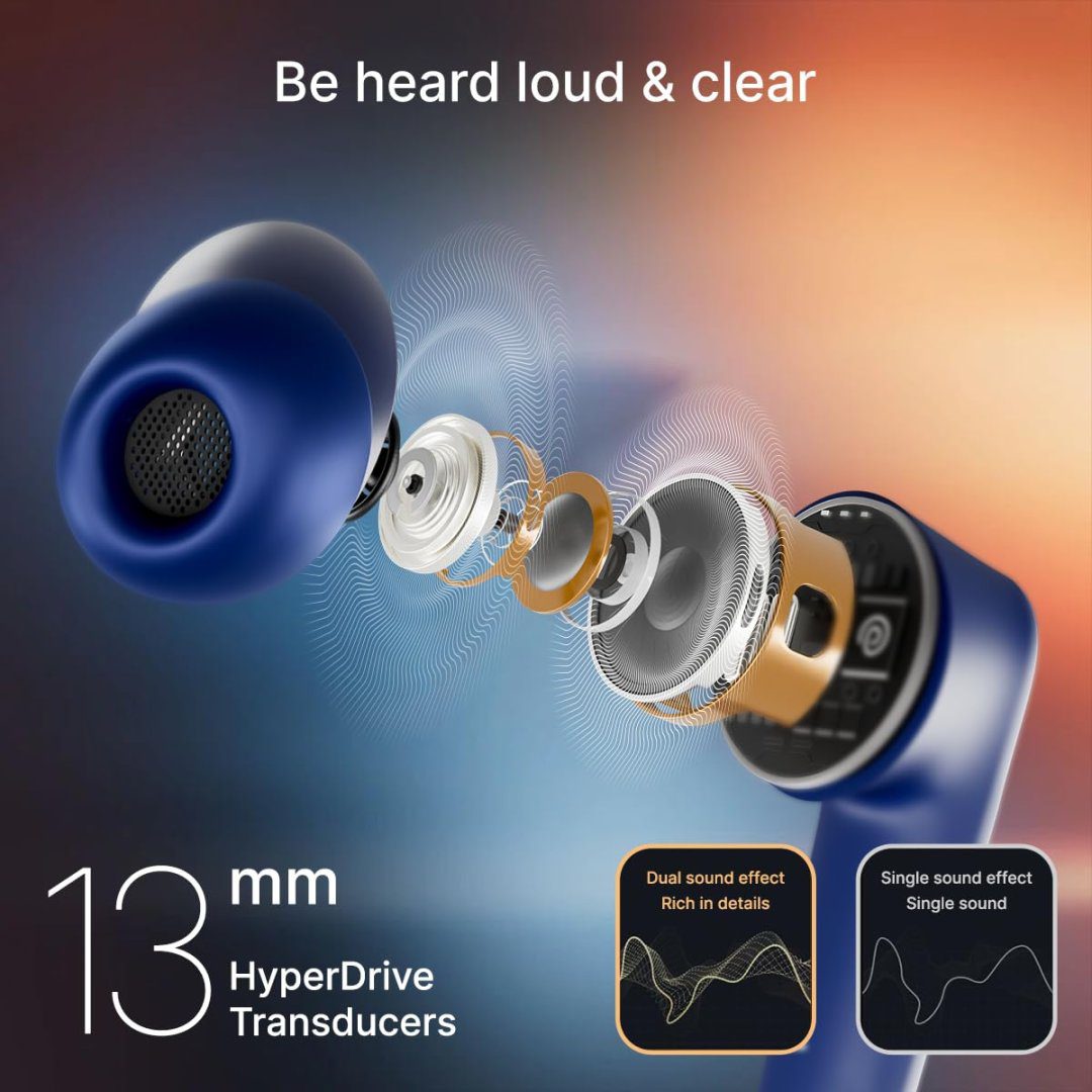Bassbuds SparkBlue3 Bassbuds Spark in-Ear TWS Earbuds with Stereo Sound, 40Hrs Playtime, Stereo Calls, Bluetooth V5.3 Headphones with Quick Pairing, Touch Control, Voice Assistant, Type C Charging & IPX5 (Blue) - Image 5