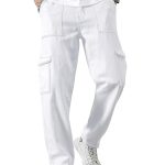 Bell-Bottom Men Cargo Jeans II Men Cargo Pants II Denim Cargo for Men II Cotton Pant II Wide Legs II Flap Pockets II Cargo for Men (White)