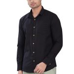 Men's Solid Slim Fit Shirt (Black)