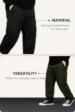 Men Cargo Pants Cotton || Cargos for Men || Cargo Pants (Black) - Image 4