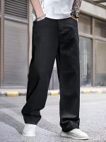 Men's Loose Mid Rise Jeans || Wide Leg Jeans || Jeans || Baggy Jeans (Black) - Image 4
