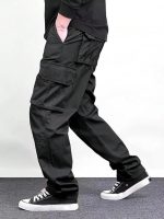 Men Cargo Pants Cotton || Cargos for Men || Cargo Pants (Black) - Image 3