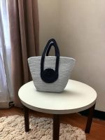 Attractive Hand Bag | Large Tote | Summer Bucket | Bamboo Beach Basket for Women | Boho Handbag | Jute Handmade (Grey) - Image 5