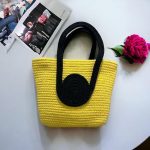 Attractive Hand Bag | Large Tote | Summer Bucket | Bamboo Beach Basket for Women | Boho Handbag | Jute Handmade (Yellow) - Image 2