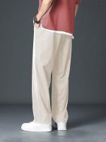 Lycra Track Pants for Men – Stretchable Loose Fit Gym Joggers | Korean Style Workout Pants with Trendy Gym & Streetwear Bottoms with Utility Pockets (Available in Plus Size and Combo Pack of 2,Cream) (Copy) - Image 2