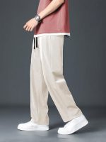 Lycra Track Pants for Men – Stretchable Loose Fit Gym Joggers | Korean Style Workout Pants with Trendy Gym & Streetwear Bottoms with Utility Pockets (Available in Plus Size and Combo Pack of 2,Cream) (Copy) - Image 5